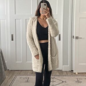 Open Front Hooded Cardigan